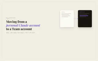 How to Move From a Personal Claude Account to a Team Account